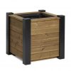 Tudor timber planter box painted in Black Sadolin Woodstain