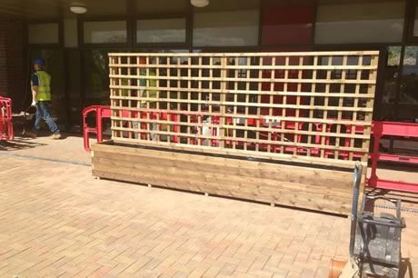 Bespoke wooden planter for Downsview Primary