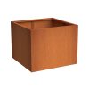 Square outdoor planter made with Corten Steel