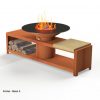 Corten Steel Forno BBQ with table base