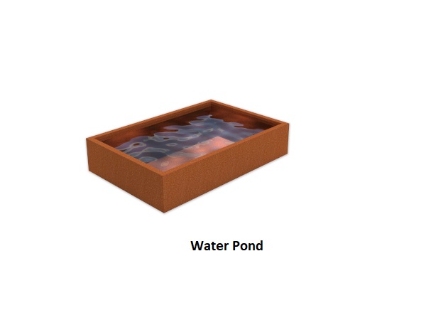 Water pond made from Corten Steel