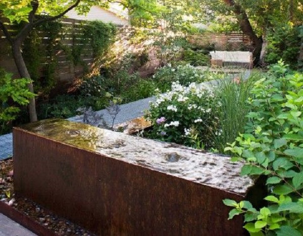 Water feature made from Corten Steel