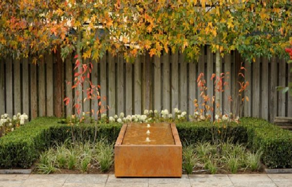 Water Feature Table in a garden