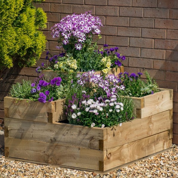 Wooden Timber Raised Bed Tiered