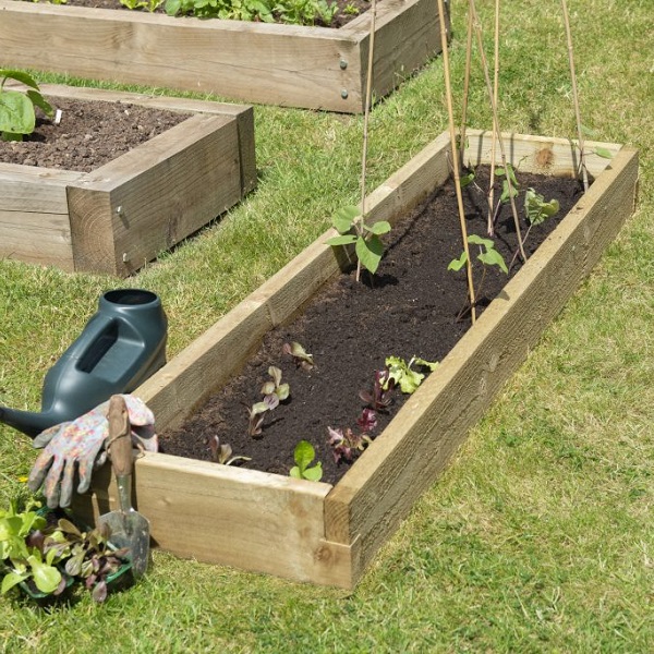 Timber Long Raised Bed wooden planter